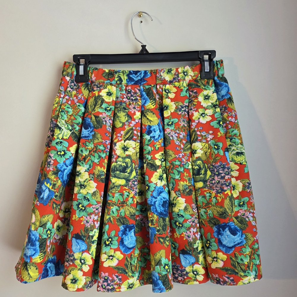 Sugarlips Vibrant Floral Mini Skirt - Red, Blue, Yellow